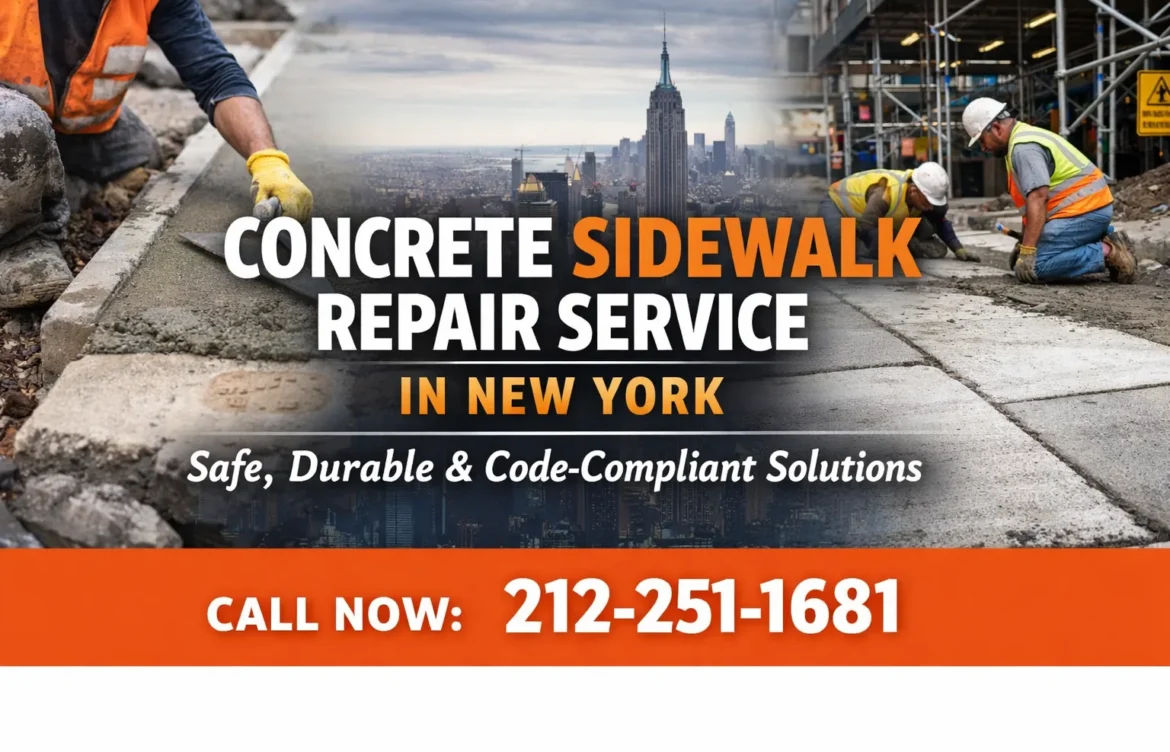 Concrete Sidewalk Repair Service in New York: Safe, Durable & Code-Compliant Solutions